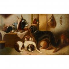 Edward Armfield Large antique late 19th century hunting scene by Edward Armfield - 4448596