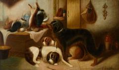 Edward Armfield Large antique late 19th century hunting scene by Edward Armfield - 4448681