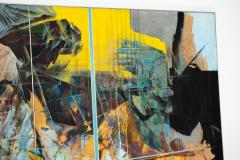 Edward Arnold Reep Edward Reep Reticular Series 8 Monumental Abstract Diptych Oil on Canvas - 4762994