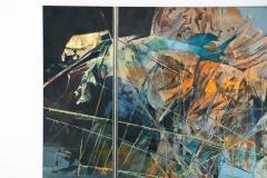 Edward Arnold Reep Edward Reep Reticular Series 8 Monumental Abstract Diptych Oil on Canvas - 4762995