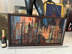 Edward Arthur Anderson Mid Century Rocket Ship Cityscape Abstract Skyline - 4348547