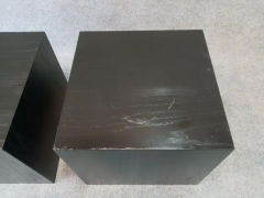 Edward Axel Roffman Edward Axel Roffman Pair Minimalist Enameled Oak Cube Tables MCM Post Modern - 2527868