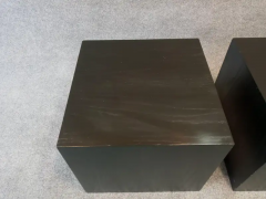 Edward Axel Roffman Edward Axel Roffman Pair Minimalist Enameled Oak Cube Tables MCM Post Modern - 2527876