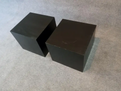 Edward Axel Roffman Edward Axel Roffman Pair Minimalist Enameled Oak Cube Tables MCM Post Modern - 2527880