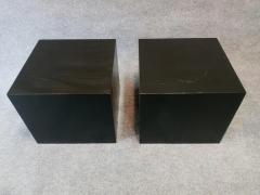 Edward Axel Roffman Edward Axel Roffman Pair Minimalist Enameled Oak Cube Tables MCM Post Modern - 3101900