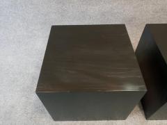 Edward Axel Roffman Edward Axel Roffman Pair Minimalist Enameled Oak Cube Tables MCM Post Modern - 3101913