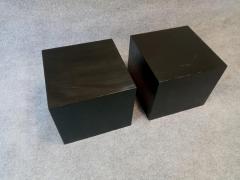 Edward Axel Roffman Edward Axel Roffman Pair Minimalist Enameled Oak Cube Tables MCM Post Modern - 3101917