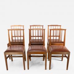 Edward Barnsley E Barnsley for the Rural Industries Bureau Six Arts Crafts Oak Dining Chairs - 4186694