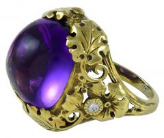 Edward Everett Oakes Oakes Studios Gold Ring with Amethyst Diamonds - 70421