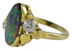 Edward Everett Oakes Oakes Studios Gold Ring with Opal Diamonds - 70429