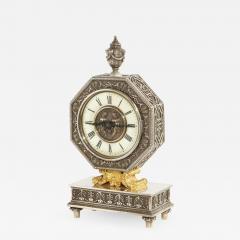 Edward F Caldwell Co An American Gilt and Silvered Bronze Table Clock - 1163656