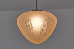 Edward Hald Edward Hald Attributed Pendant Lamp Decorated Glass Orrefors Sweden 1930s - 3348707