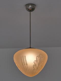 Edward Hald Edward Hald Attributed Pendant Lamp Decorated Glass Orrefors Sweden 1930s - 3348711