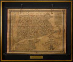 Edward Hooker Ensign 1854 Wall Map of Massachusetts Rhode Island Connecticut - 3995828