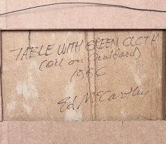 Edward McCarthy Ed McCarthy Table with Green Couch c1956 o cb - 2969327