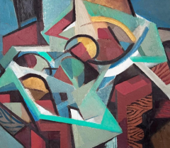 Edward McCarthy Ed McCarthy Table with Green Couch c1956 o cb - 2969328