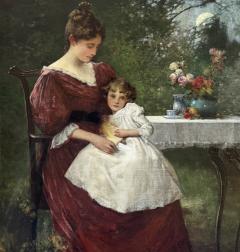 Edward Percy Moran Mother and Child in the Garden  - 4794482