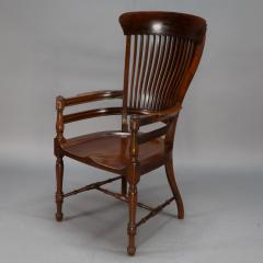 Edward William Godwin E W Godwin Attributed A tall back serpentine shape Walnut Armchair - 4191694