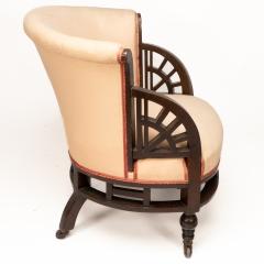 Edward William Godwin E W Godwin Attributed an Anglo Japanese Circular Armchair with Fan Shaped Arms - 4191683
