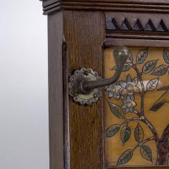 Edward William Godwin E W Godwin Style Of Anglo Japanese Oak Hallstand with Songbirds on Blossoms - 4193045
