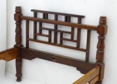 Edward William Godwin E W Godwin Style Rare Anglo Japanese Walnut Double Bed with Lattice Work Details - 4192988