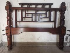 Edward William Godwin E W Godwin Style Rare Anglo Japanese Walnut Double Bed with Lattice Work Details - 4192989