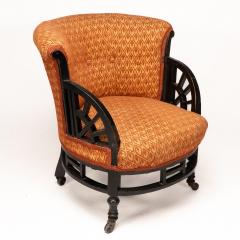 Edward William Godwin E W Godwin attri An Anglo Japanese circular armchair with fan shaped arms - 4191668