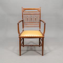 Edward William Godwin E W Godwin attributed An Anglo Japanese Walnut Spindle Back Armchair - 4191713