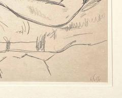 Edward Wolfe Reclining Male Nude Drawing by Edward Wolfe - 4808679
