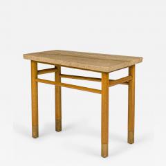 Edward Wormley American Travertine and Light Wood Wedge End Side Table - 2795114