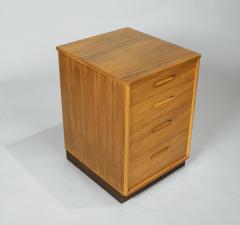 Edward Wormley Bleached Mahogany Nightstands with Leather Bases by Edward Wormley for Dunbar - 1240434