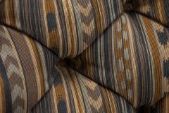 Edward Wormley Blue Striped Upholstered Walnut Frame Janus Lounge Armchair - 2789697