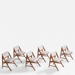 Edward Wormley Dining Room Chairs with Walnut Fabric USA 1950s - 4771165