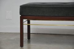 Edward Wormley Dunbar Bench by Edward Wormley in Gray Mohair with Brass Stretchers - 451247