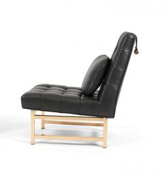 Edward Wormley Dunbar Brass and Leather Slipper Chairs Edward Wormley 1950s - 1092396