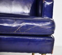 Edward Wormley Dunbar Leather Lounge Chair on Brass Legs by Edward Wormley - 453625