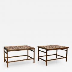 Edward Wormley Dunbar Murano Tile Top Side Tables - 378150