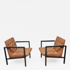 Edward Wormley Dunbar Tufted Leather Lounge Chairs by Edward Wormley - 455671