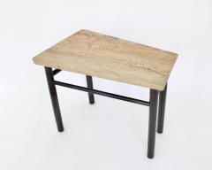Edward Wormley EDWARD WORMLEY TRAPEZOID SIDE TABLE WITH ASAVAN CARRARA MARBLE TOP FOR DUNBAR - 1984567