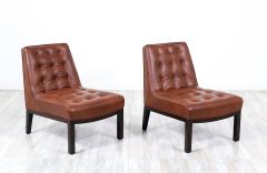 Edward Wormley Edward J Wormley Cognac Leather Slipper Chairs for Dunbar - 3264605