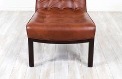 Edward Wormley Edward J Wormley Cognac Leather Slipper Chairs for Dunbar - 3264624