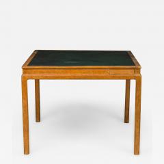 Edward Wormley Edward J Wormley for Dunbar American Mid Century Green Leather Top Game Table - 2795203