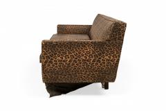 Edward Wormley Edward J Wormley for Dunbar American Mid Century Vinyl Leopard Print Upholstered - 4644090