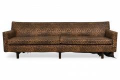 Edward Wormley Edward J Wormley for Dunbar American Mid Century Vinyl Leopard Print Upholstered - 4644091