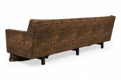 Edward Wormley Edward J Wormley for Dunbar American Mid Century Vinyl Leopard Print Upholstered - 4644093