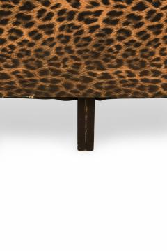 Edward Wormley Edward J Wormley for Dunbar American Mid Century Vinyl Leopard Print Upholstered - 4644098