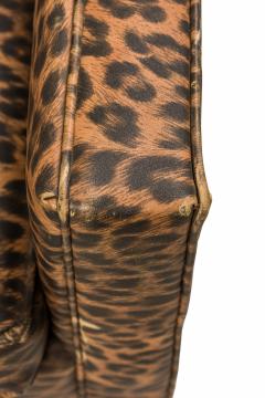 Edward Wormley Edward J Wormley for Dunbar American Mid Century Vinyl Leopard Print Upholstered - 4644099