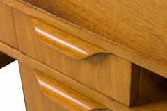 Edward Wormley Edward J Wormley for Dunbar American Mid Century Wooden Wedge Top Pedestal Desk - 2793932