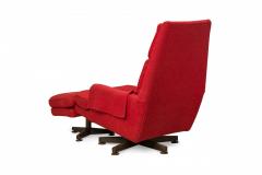 Edward Wormley Edward J Wormley for Dunbar AmericanRedSwivel Lounge Chair and Footstool - 2792014