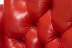 Edward Wormley Edward J Wormley for Dunbar In Clover Tufted Red Leather Rolling Office Chair - 2792391